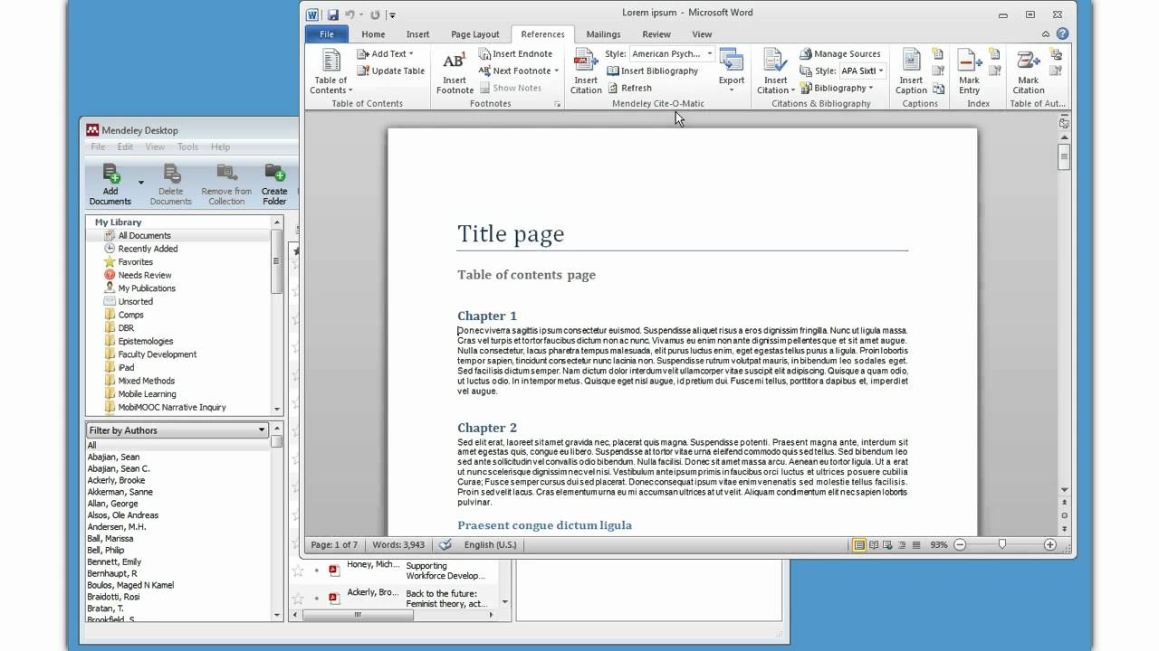 adding mendeley to word